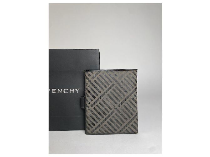 Vintage Givenchy Abstract Leather Wallet Grey Black - view 8