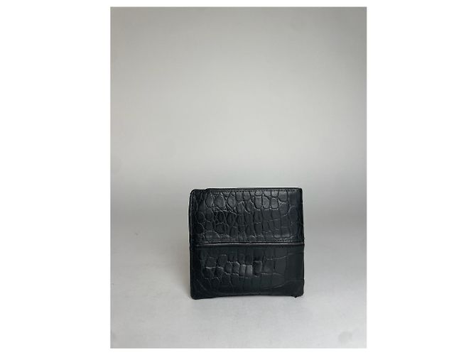 Vintage Gianni Versace Crocodile Emblossed Leather Wallet Black - view 8