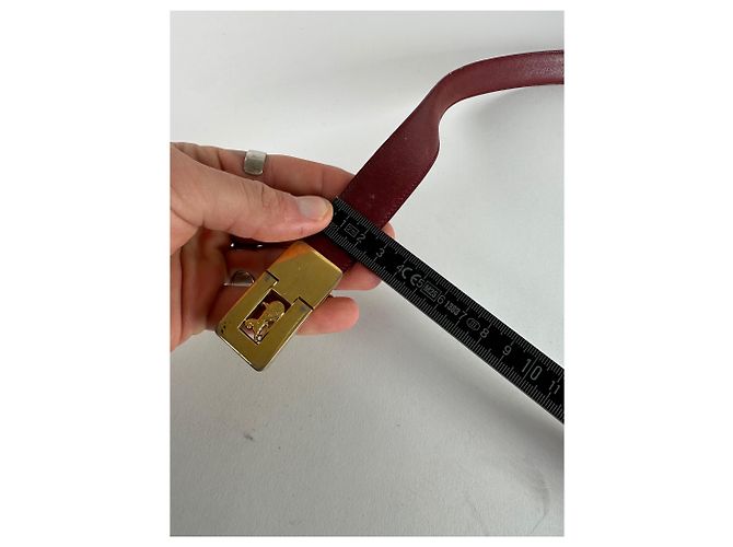 Céline Cintura in pelle vintage Celine Paris bordeaux Bordò - vista 10