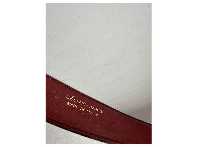 Céline Cintura in pelle vintage Celine Paris bordeaux Bordò - vista 6