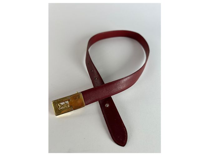 Céline Cintura in pelle vintage Celine Paris bordeaux Bordò - vista 7