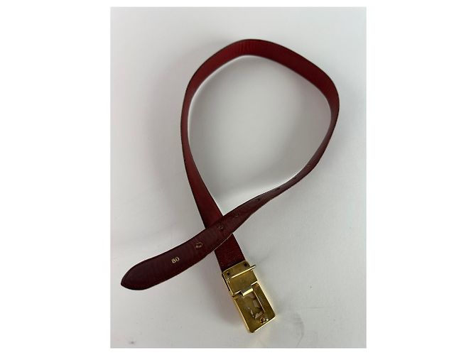 Céline Cintura in pelle vintage Celine Paris bordeaux Bordò - vista 8