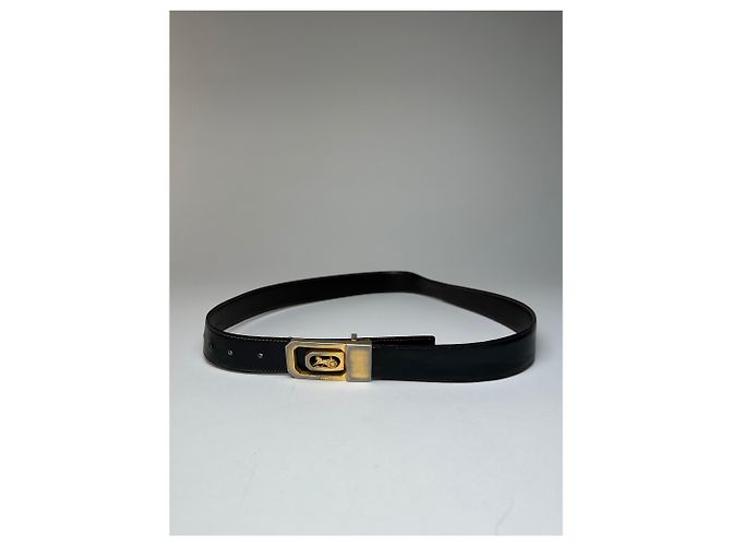 Céline Vintage Celine Paris Leder Gürtel Schwarz / Braun - Ansicht 12