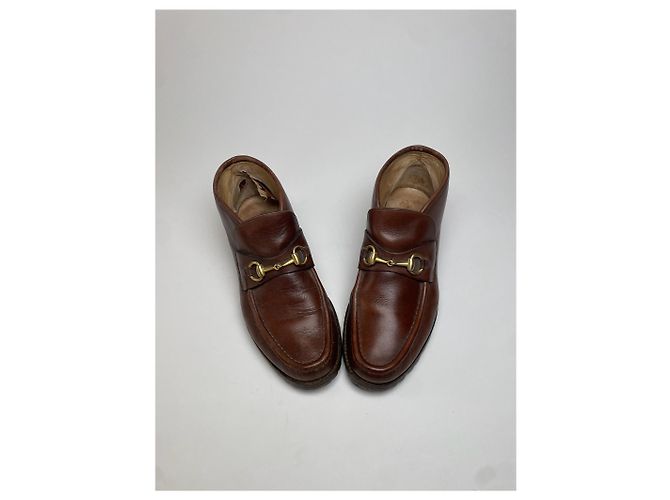 Stivali in pelle vintage Gucci Horsebit marroni Marrone - vista 11