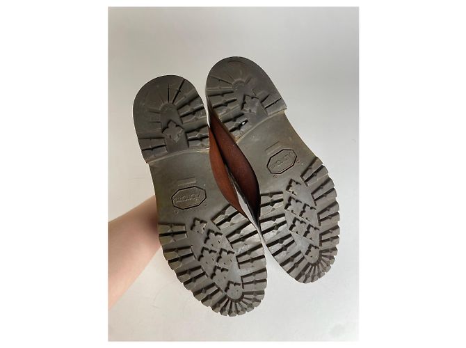 Stivali in pelle vintage Gucci Horsebit marroni Marrone - vista 4