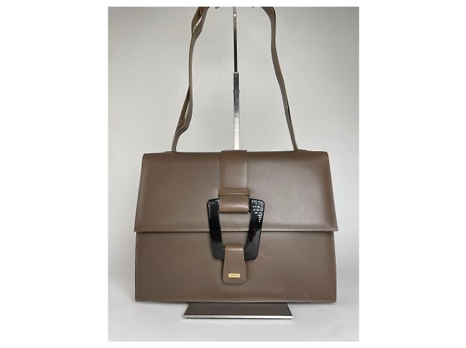 Vintage Gucci Leder Schultertasche Braun - Ansicht 10