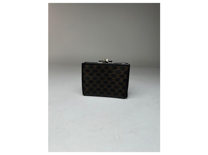 Céline Carteira de couro monograma Triomphe Celine Paris vintage preta e marrom Preto - vista 11
