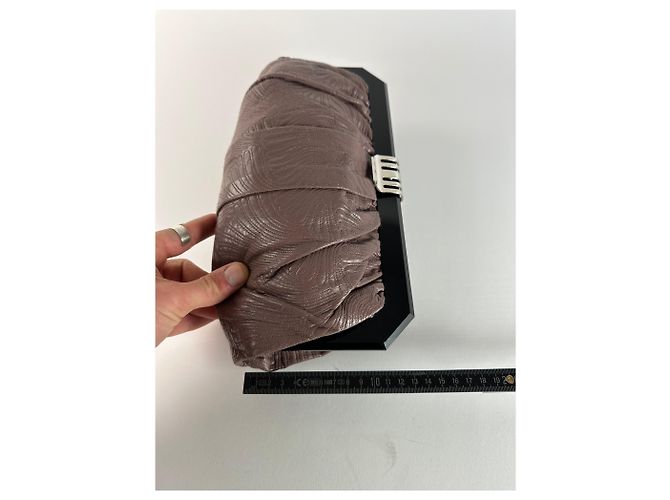 Clutch in pelle vintage Marni viola Porpora - vista 11