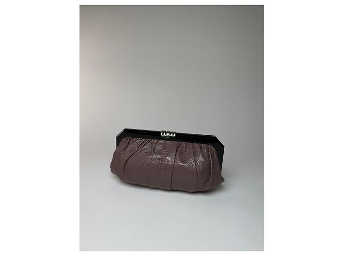 Clutch in pelle vintage Marni viola Porpora - vista 13