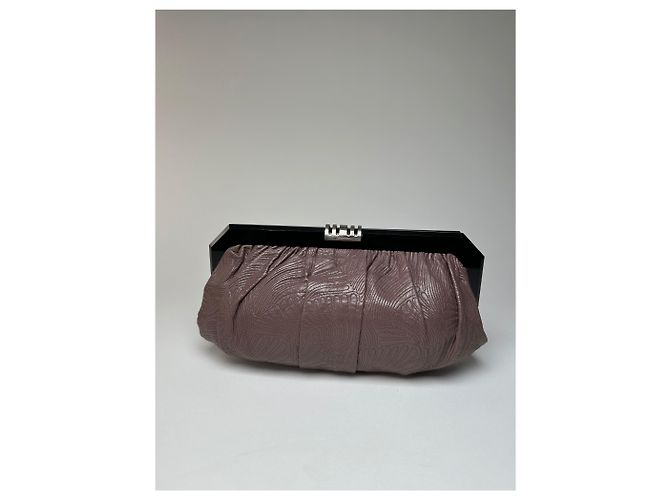 Clutch in pelle vintage Marni viola Porpora - vista 2