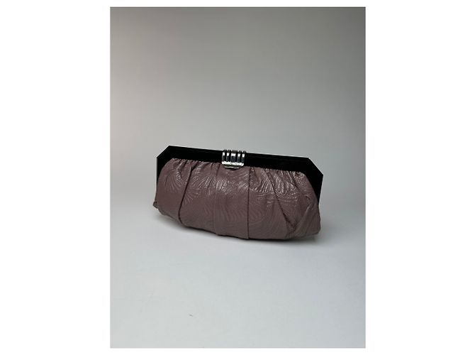 Clutch in pelle vintage Marni viola Porpora - vista 6