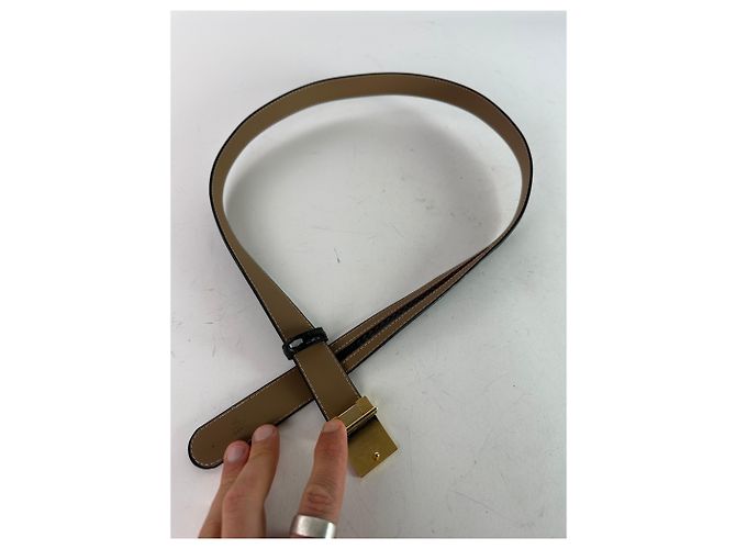 Dior Vintage Burberry Snake Emblossed Leather Belt Black - view 5