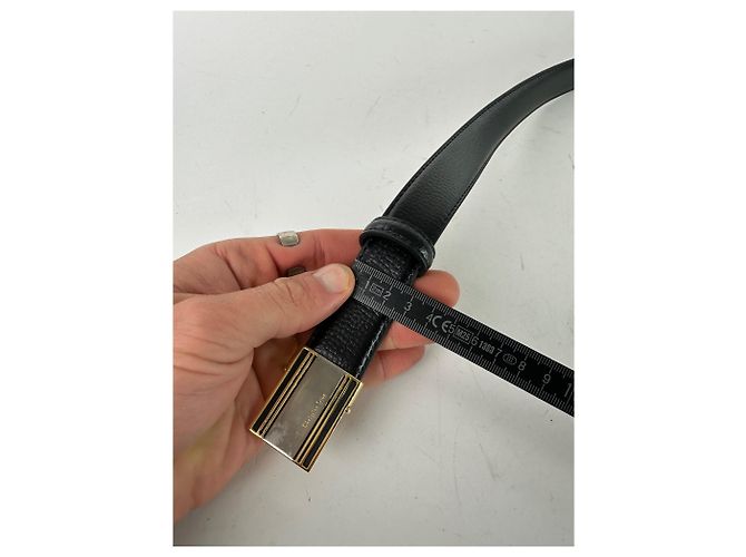 Dior Vintage Burberry Snake Emblossed Leather Belt Black - view 9