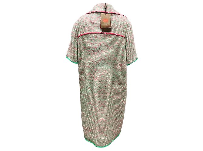 Vestido polo de tweed de lana y algodón Etro verde / rosa - vista 3