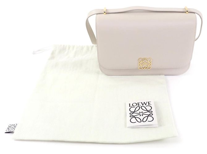 Borsa a Spalla Loewe Goya Medium Light Ghost Anagram in Pelle - vista 2