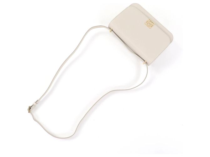 Borsa a Spalla Loewe Goya Medium Light Ghost Anagram in Pelle - vista 9