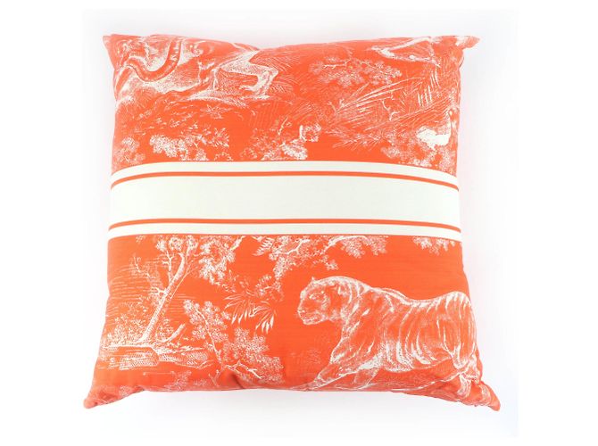 Coussin en mélange de lin Dioliviera HYP02RCO0U Christian Dior Orange - vue 2
