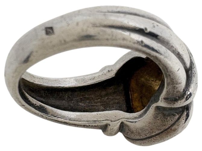 Ring Bague Carrée Hermès Or et Argent Métal Argenté Doré - vue 5