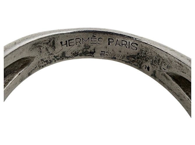 Ring Bague Carrée Hermès Or et Argent Métal Argenté Doré - vue 6