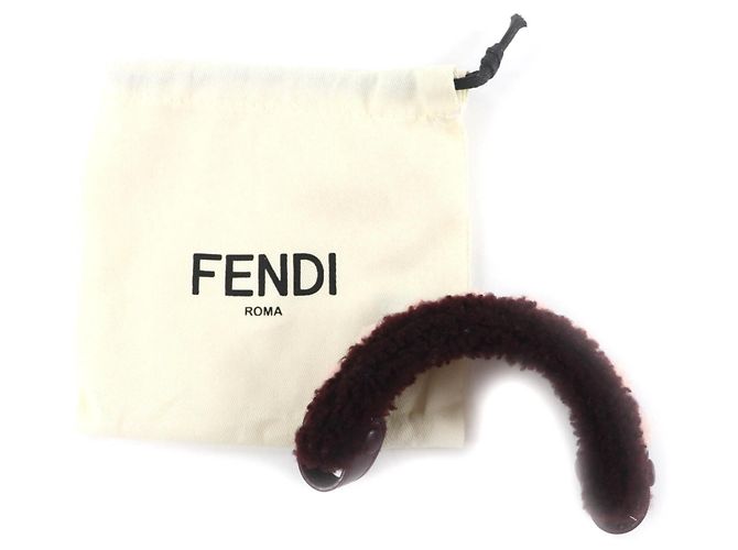 Fendi Peekaboo Copertura per Manico in Pelle e Pelliccia di Pecora Rosa Bordò - vista 2