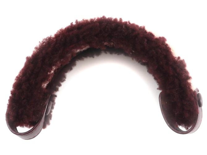 Fendi Peekaboo Copertura per Manico in Pelle e Pelliccia di Pecora Rosa Bordò - vista 5