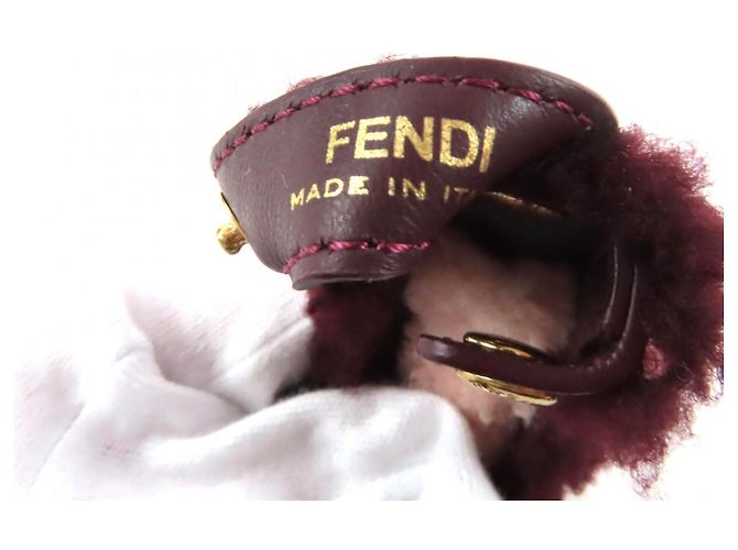 Fendi Peekaboo Copertura per Manico in Pelle e Pelliccia di Pecora Rosa Bordò - vista 8