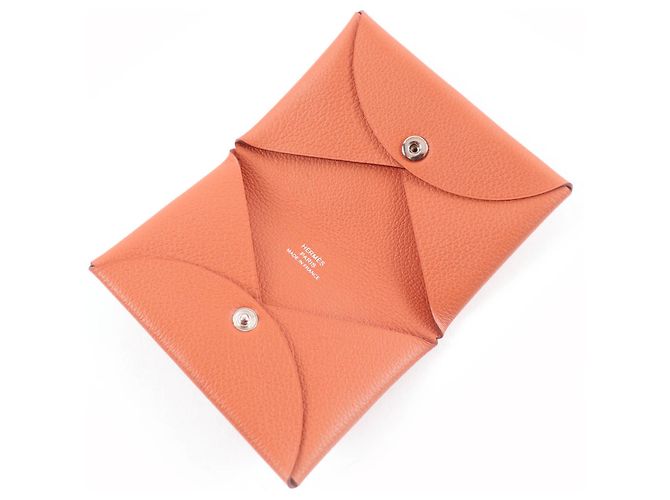 Hermès HERMES Calvi Veau Epsom Visitenkartenetui Orange - Ansicht 4