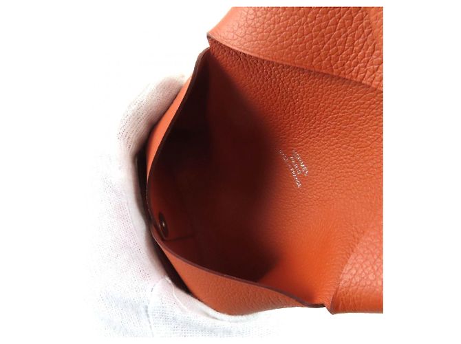 Hermès HERMES Calvi Veau Epsom Visitenkartenetui Orange - Ansicht 5