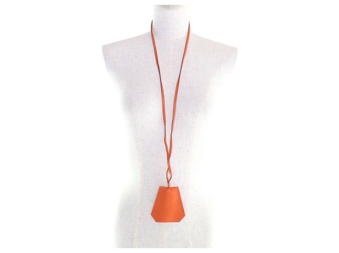 Ring Lederhalskette Hermès Margiela Era Orange - Ansicht 3
