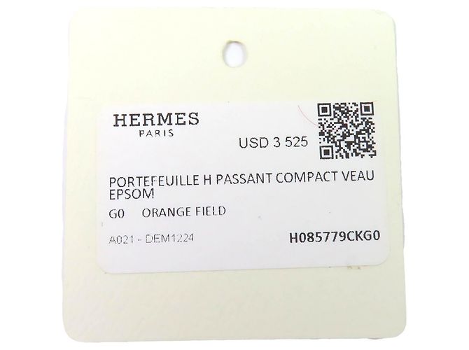 Hermès Orange Epsom Leder Bi-Fold Geldbörse - Ansicht 12