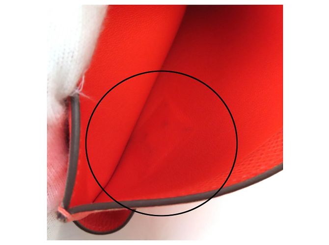 Hermès Orange Epsom Leder Bi-Fold Geldbörse - Ansicht 13