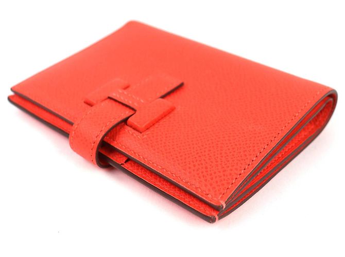 Hermès Orange Epsom Leder Bi-Fold Geldbörse - Ansicht 4