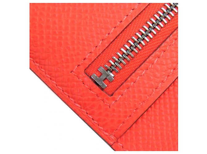 Hermès Orange Epsom Leder Bi-Fold Geldbörse - Ansicht 8