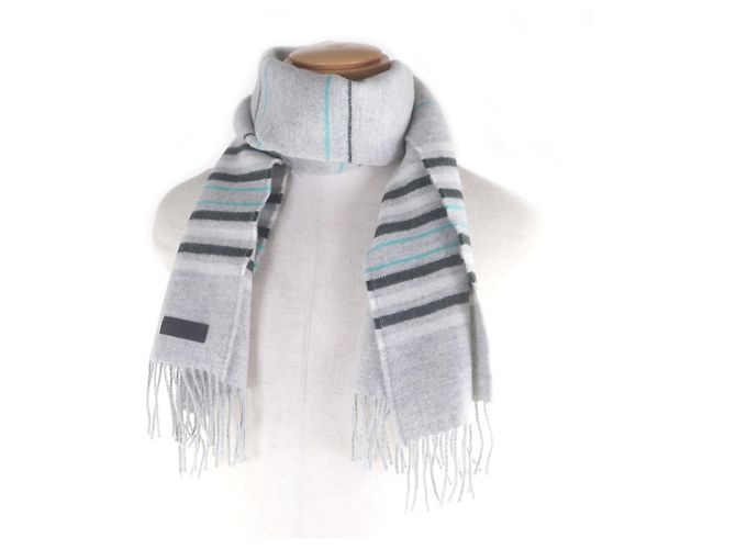 Stola in cashmere grigio chiaro Hermès - vista 2