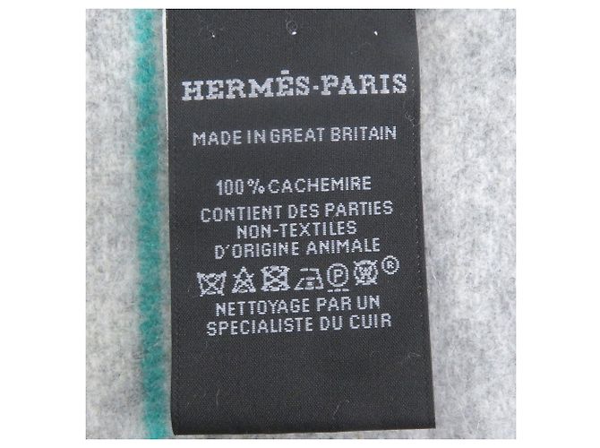 Stola in cashmere grigio chiaro Hermès - vista 7