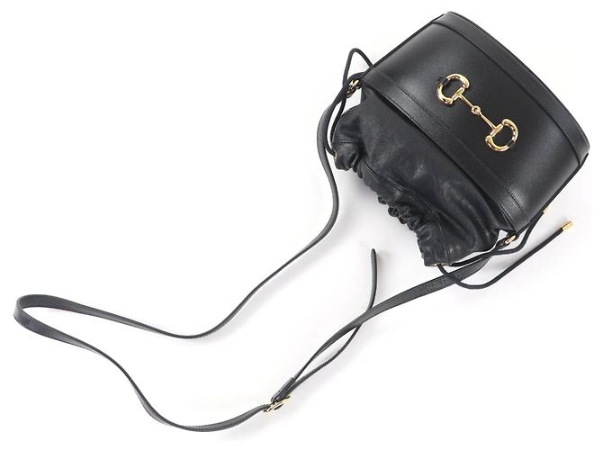 Borsa a Spalla in Pelle Horsebit Gucci Nero - vista 8
