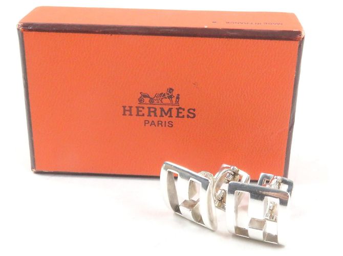 Gemelli vintage con motivo H di Hermès Argento - vista 2