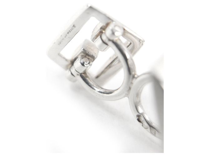 Gemelli vintage con motivo H di Hermès Argento - vista 7