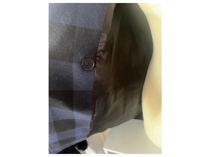 Cappotto Maje a quadri blu e nero - vista 10
