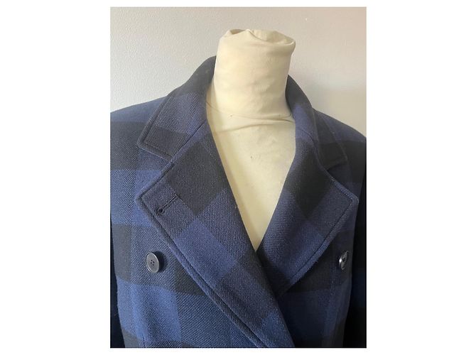 Cappotto Maje a quadri blu e nero - vista 4