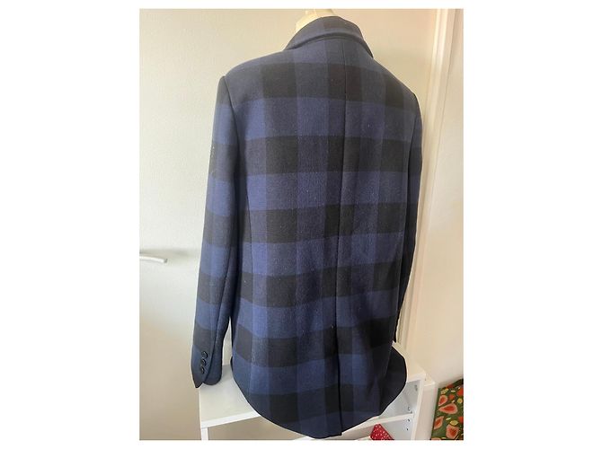 Cappotto Maje a quadri blu e nero - vista 5