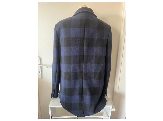 Cappotto Maje a quadri blu e nero - vista 6
