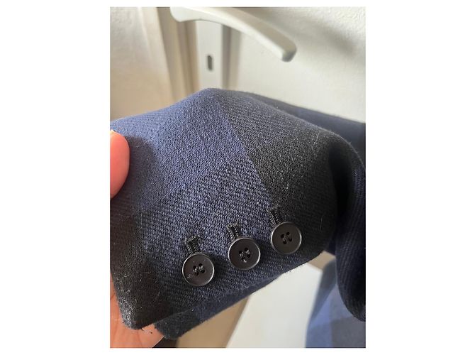 Cappotto Maje a quadri blu e nero - vista 7