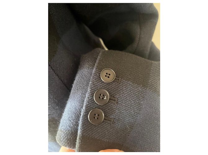 Cappotto Maje a quadri blu e nero - vista 8