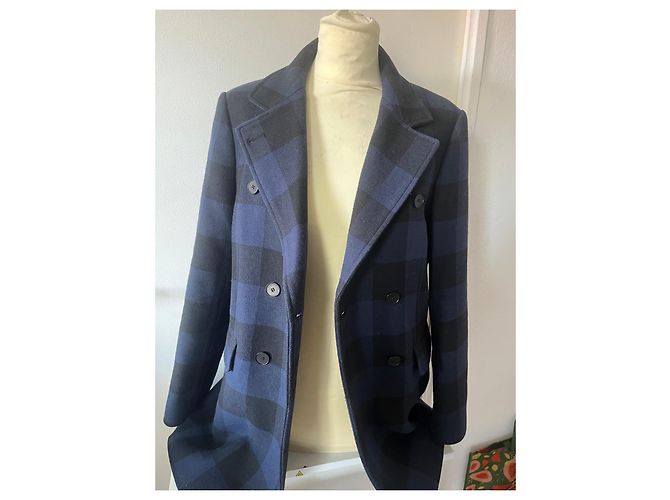 Cappotto Maje a quadri blu e nero - vista 9