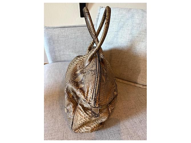 Zagliani Handtasche aus Python Beige Grau - Ansicht 3