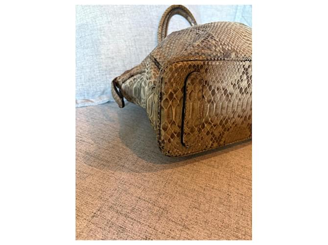 Zagliani Handtasche aus Python Beige Grau - Ansicht 4