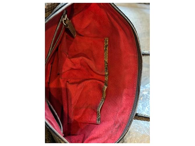 Zagliani Handtasche aus Python Beige Grau - Ansicht 8