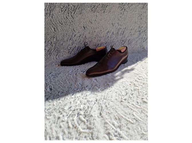 Richelieu Wholecut Finsbury "Broadway" Marrone Patinata Cioccolato - vista 10