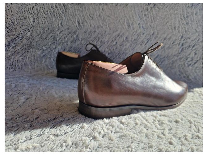 Richelieu Wholecut Finsbury "Broadway" Marrone Patinata Cioccolato - vista 11